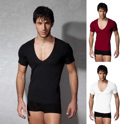 low cut v neck shirt mens